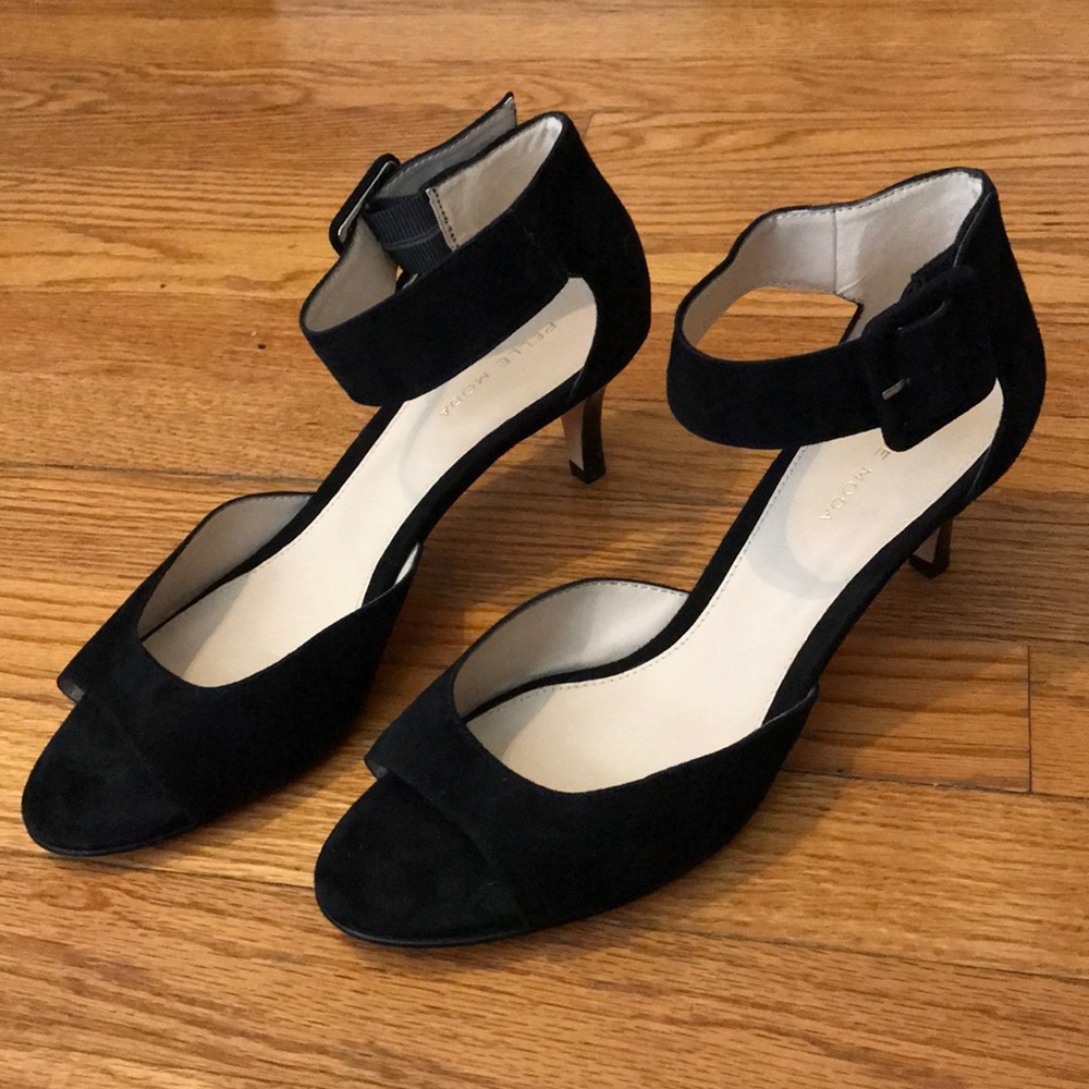 Pelle Moda Berlin Sandal Heels, Black Kid Suede